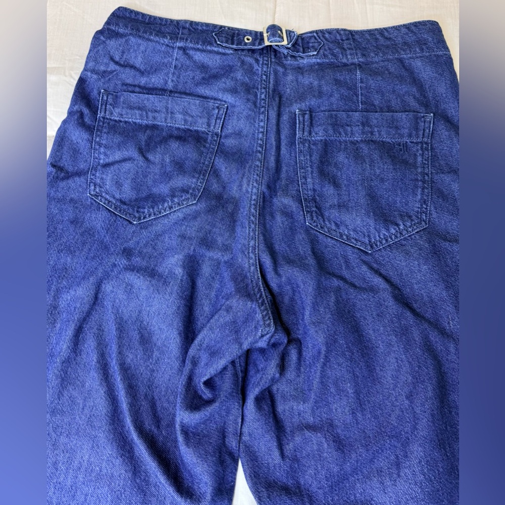 Anthropologie Pilcro Mid-Rise Pleated Trouser denim jean’s preppy baggy 29 EUC - Picture 9 of 16